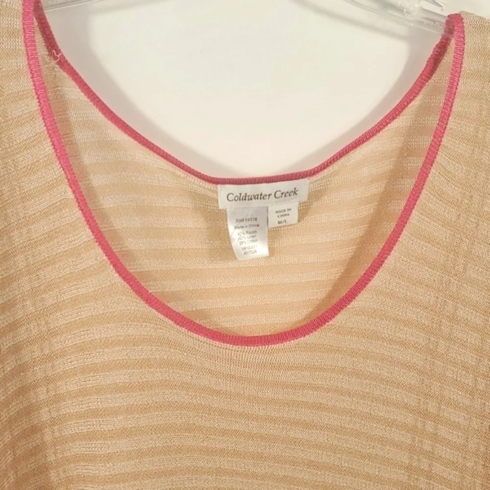 Coldwater Creek Tan Poncho Sweater With Sleeves M/L Drape
